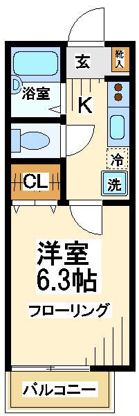 パナソフィア(1K/2階)の間取り写真