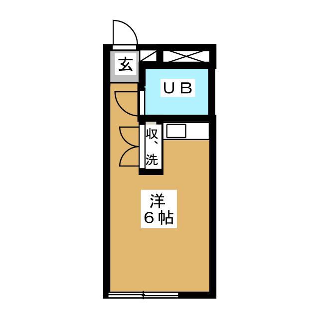 コーポ坂(ワンルーム/1階)の間取り写真