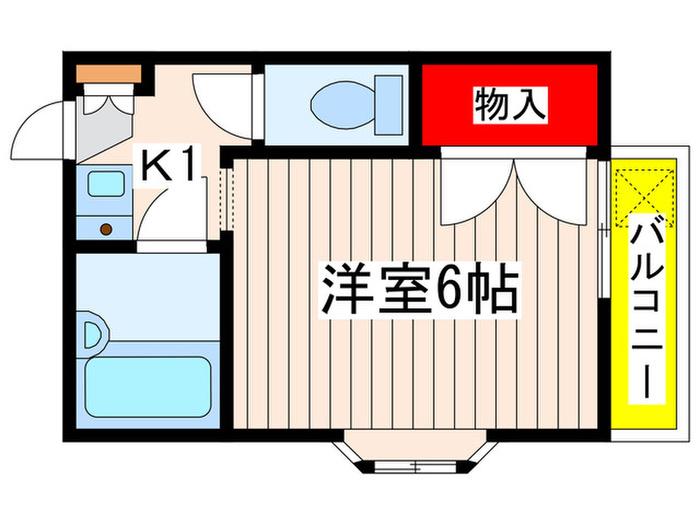 セィスカルタス(1K/2階)の間取り写真