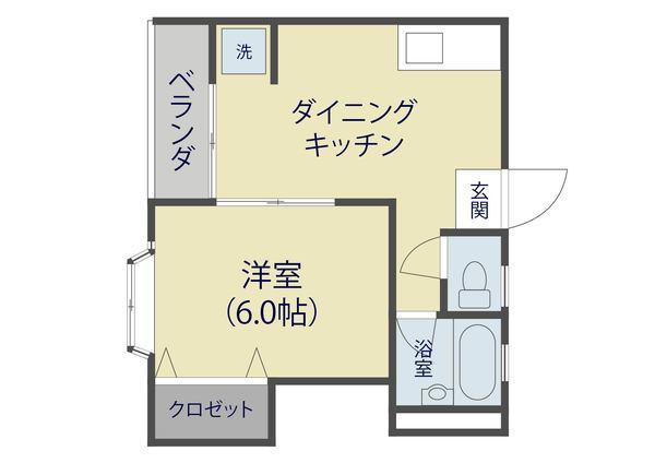 TOMINAGAビル(1DK/1階)の間取り写真