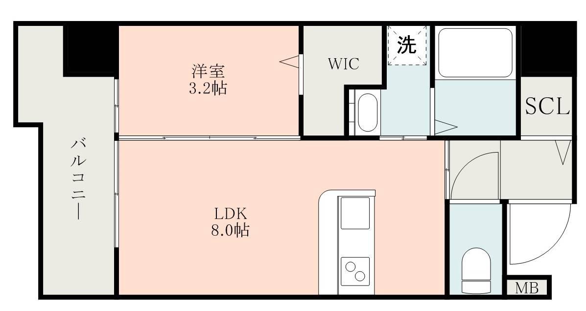 CLARE GRACE鴨池(1LDK/4階)の間取り写真