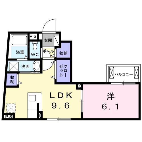 ブルーセブン(1LDK/1階)の間取り写真