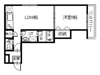 GRAN CITY(1LDK/2階)の間取り写真