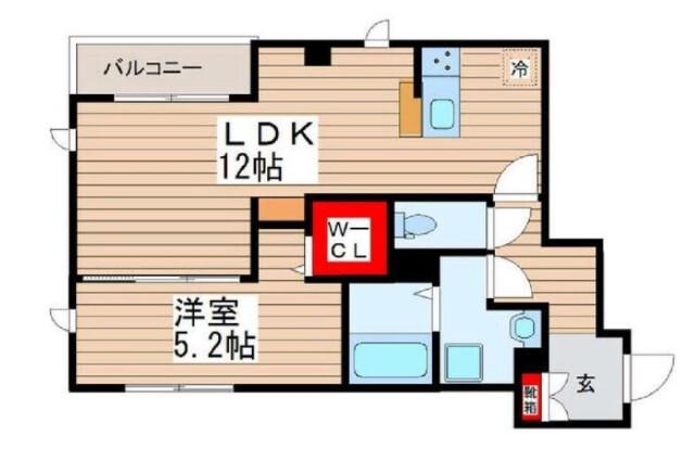 グランテリア浅野(1LDK/2階)の間取り写真