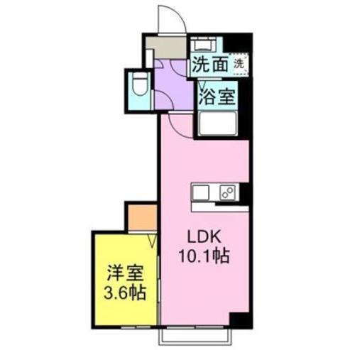 ファウンテンガーデン三島(1LDK/3階)の間取り写真