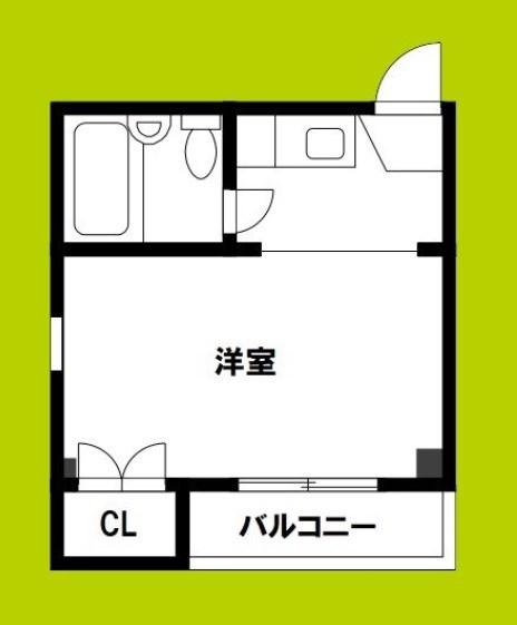 ベルコート桃谷(1K/3階)の間取り写真