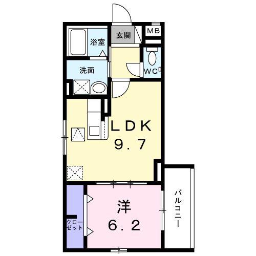 セレノ コンチェルト(1LDK/1階)の間取り写真