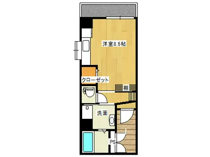 ZERO西田(ワンルーム/6階)の間取り写真