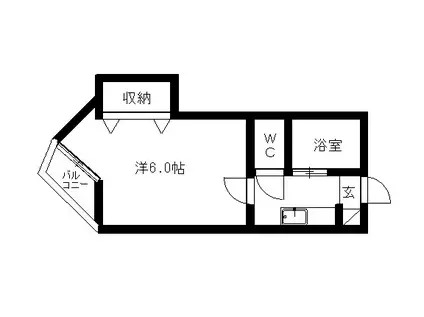 レリブ布橋(1K/1階)の間取り写真