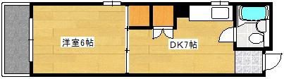 和秀舟入本町ビル(1DK/3階)の間取り写真