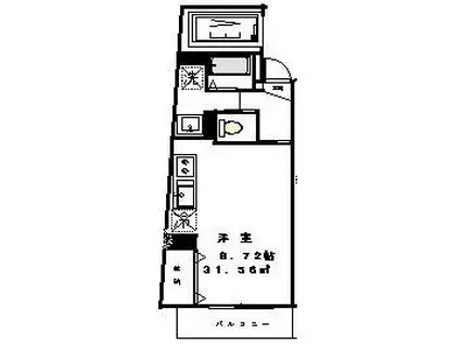 タイムフォートスギザキ(ワンルーム/6階)の間取り写真