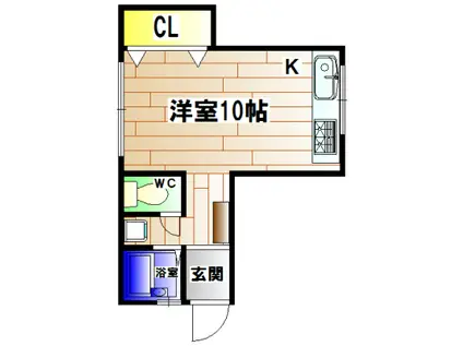 エトワール御屋敷(ワンルーム/1階)の間取り写真