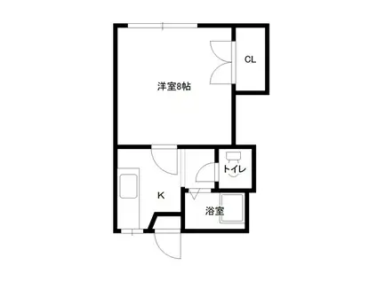 ハイツWAKO(1K/1階)の間取り写真