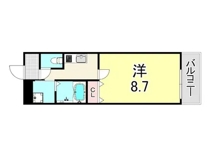 フジパレス武庫之荘V番館(1K/1階)の間取り写真