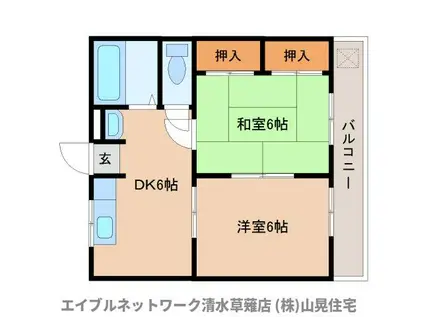 ニューコーポせな(2DK/3階)の間取り写真