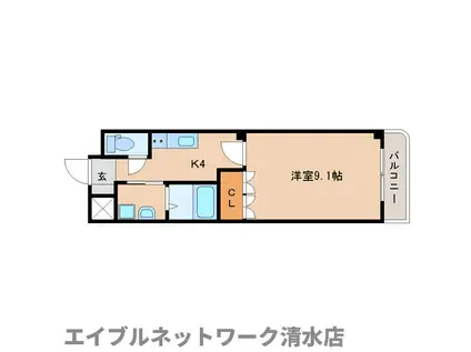 M・プロニティ(1K/2階)の間取り写真