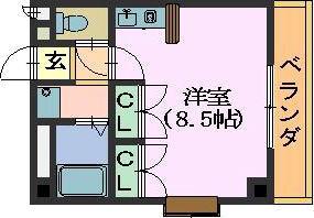 サクセス川原(ワンルーム/5階)の間取り写真
