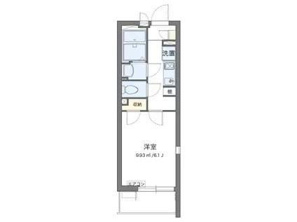 フルール(1K/1階)の間取り写真