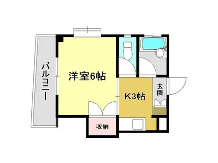 ハイツ松井(1K/2階)の間取り写真