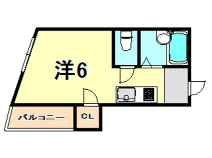 綱崎マンション(ワンルーム/3階)の間取り写真