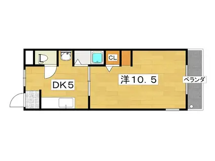 浜田ハイツ(1DK/4階)の間取り写真