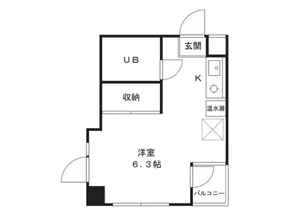 戸田ルーベンス(ワンルーム/4階)の間取り写真