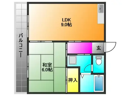 シティコーポ青峰(1LDK/2階)の間取り写真