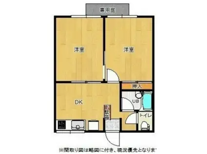 エステートピアU8(2DK/2階)の間取り写真