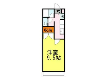 コートベネッセ上熊本(1K/4階)の間取り写真
