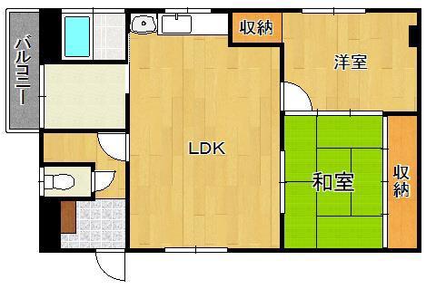 トゥリパーノ末広A棟(2LDK/2階)の間取り写真