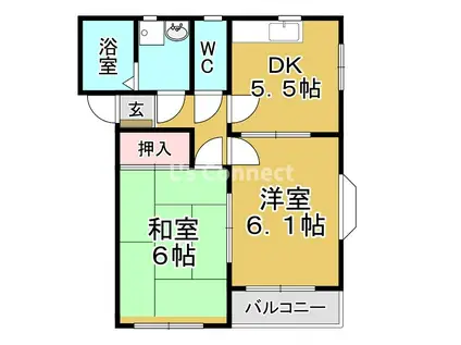 第7メゾンアカマB(2DK/2階)の間取り写真