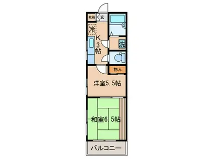 米田ビル(2K/2階)の間取り写真