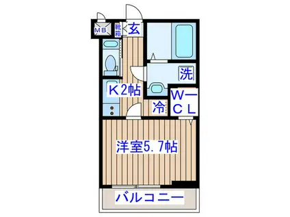 ビューノ広瀬通(1K/3階)の間取り写真