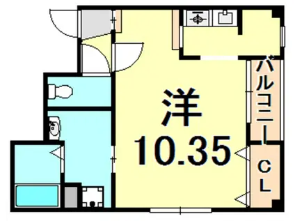 レジスコート甲子園口(1K/4階)の間取り写真