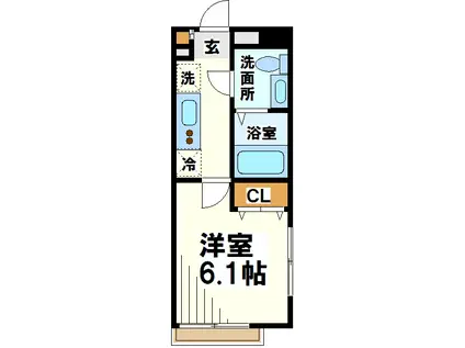 京王線 調布駅 徒歩7分 2階建 築14年(1K/2階)の間取り写真