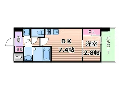 セレニテ江坂ミラク(1DK/10階)の間取り写真