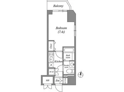 ヒューマンハイム亀戸II(1K/10階)の間取り写真