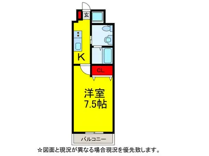 スタツィオーネAIJIKI(1K/3階)の間取り写真
