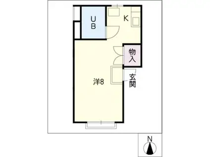 ドミール長久手(ワンルーム/1階)の間取り写真