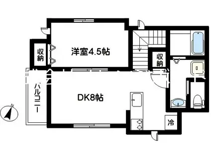 ＪＲ総武線 西荻窪駅 徒歩4分 3階建 築8年(1DK/3階)の間取り写真