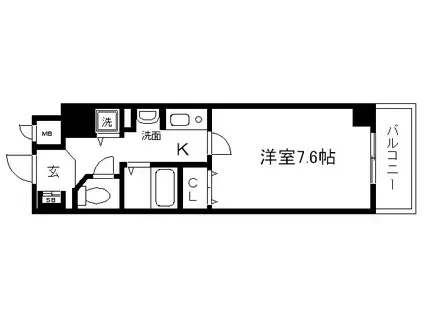 ランドマークシティ京都烏丸五条(1K/8階)の間取り写真
