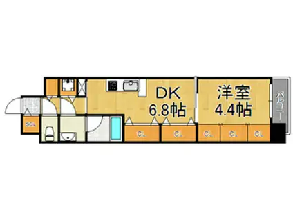 プランTAT西宮江上町(1DK/6階)の間取り写真