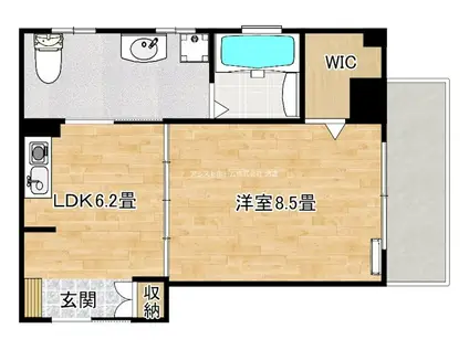 桜レジデンス宿院(1DK/2階)の間取り写真