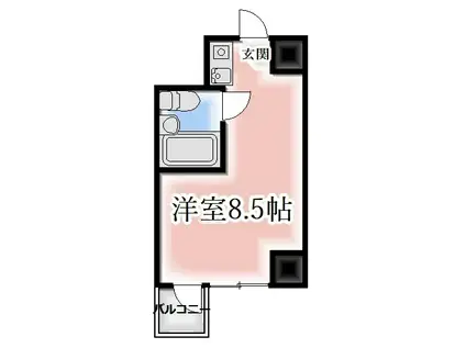 サンセット八事(ワンルーム/5階)の間取り写真