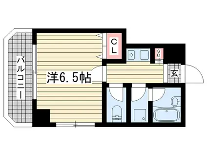 エスポワール三宮 I(1K/4階)の間取り写真