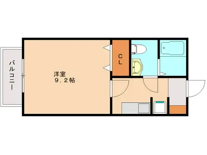 コンフォート浦志(1K/1階)の間取り写真