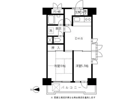 ライオンズマンション早稲田正門通(2DK/7階)の間取り写真