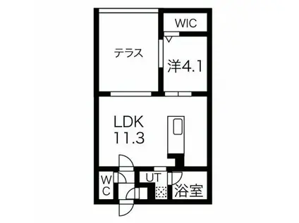 ALPHA新札幌(1LDK/1階)の間取り写真