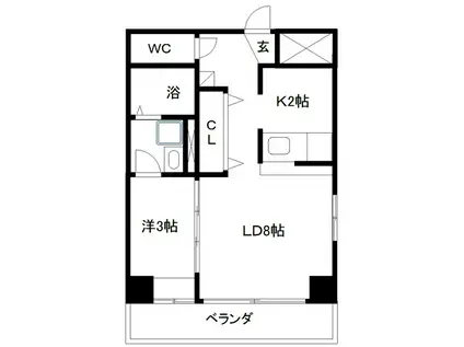 バリューIII(1LDK/2階)の間取り写真