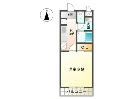 プレミール・レイ(1K/2階)の間取り写真